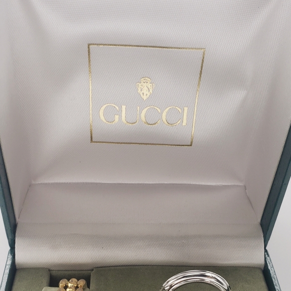 ROW!! Vintage Gucci 1980s Quartz Interchangeable Watch Bezel Set Gold Tone - Picture 4 of 10